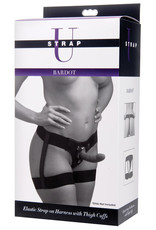 XR Brands Strap U Bardot Elastic Strap on Harness With Thigh Cuffs