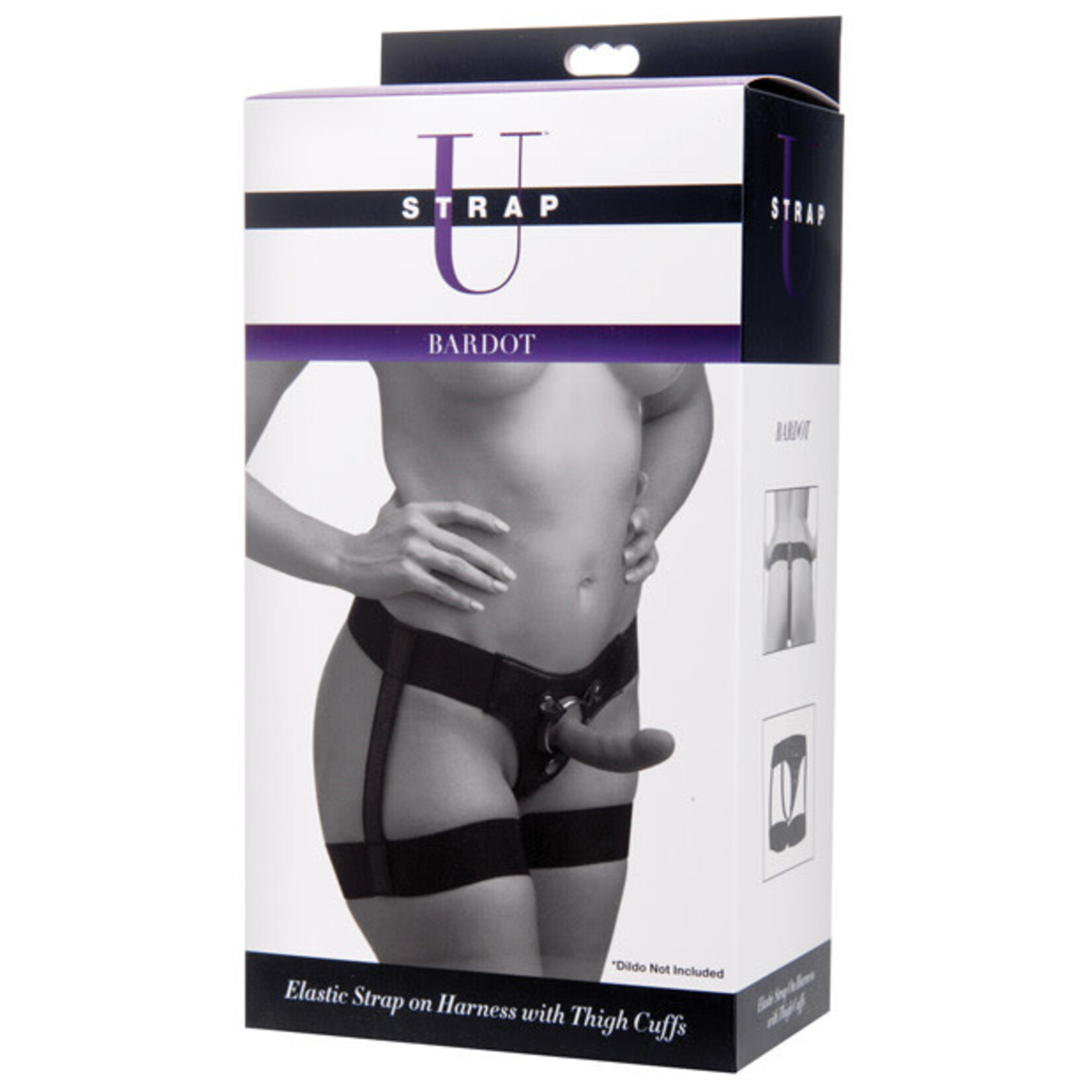 XR Brands Strap U Bardot Elastic Strap on Harness With Thigh Cuffs
