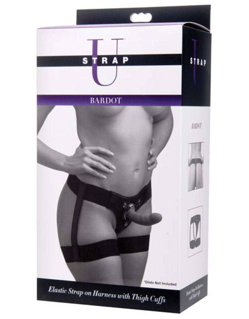 XR Brands Strap U Bardot Elastic Strap on Harness With Thigh Cuffs