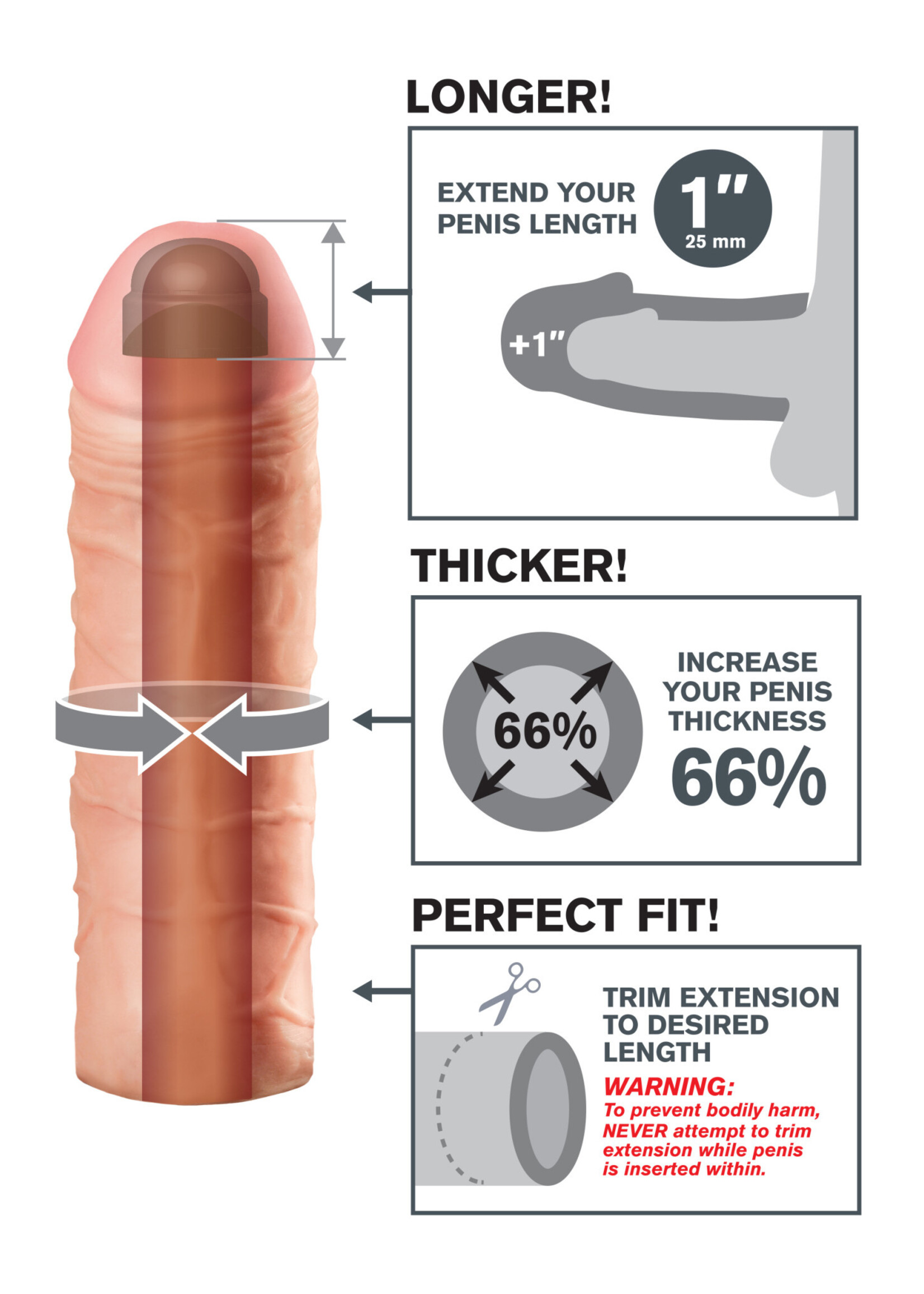 Pipedream Fantasy X-Tension Mega 1-Inch Extension