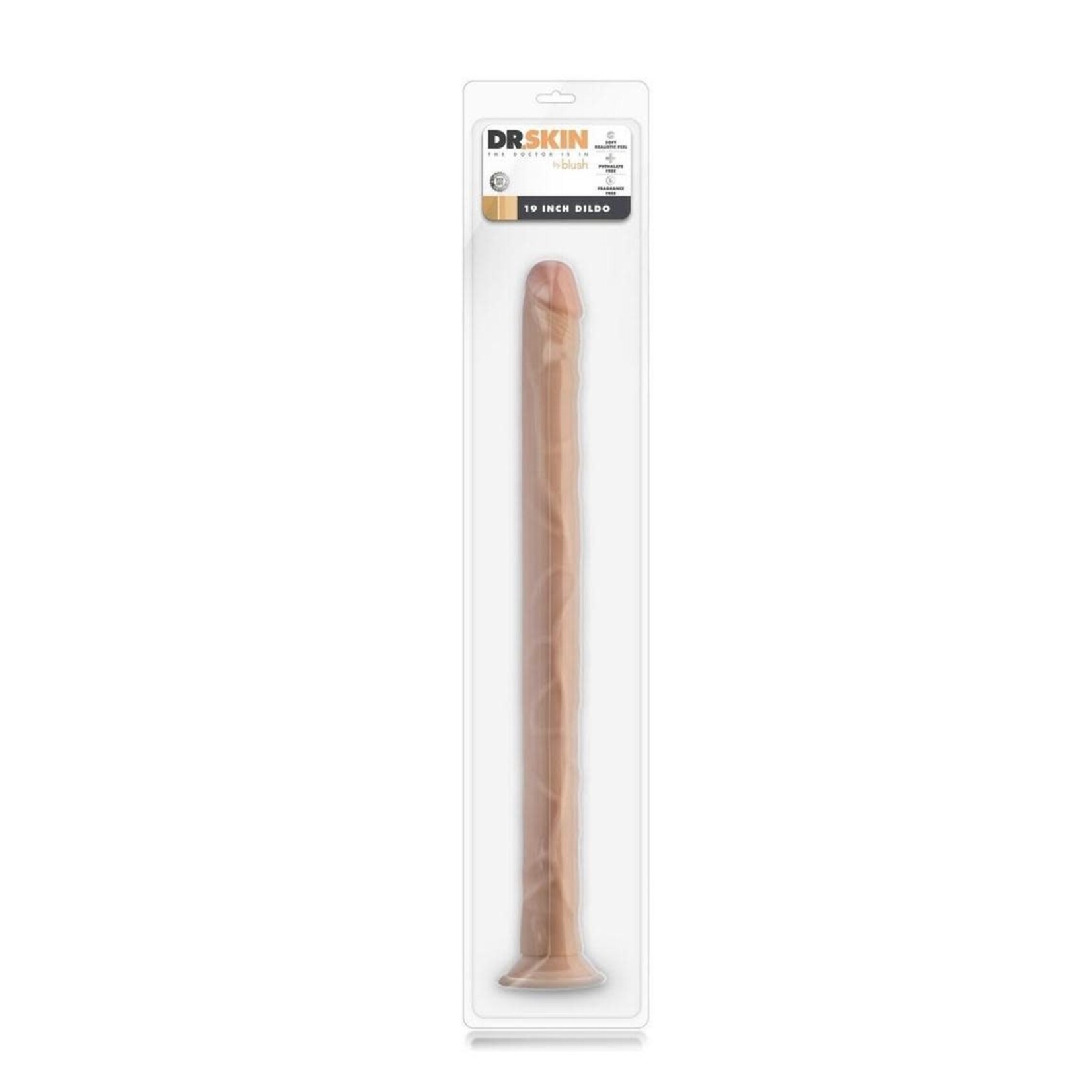Blush Novelties Dr. Skin Dildo with Suction Cup 19in - Vanilla