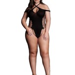 Shots Le Desir Le Desir Shade Leda XIII Body with Crossed Neckline and Off Shoulder Straps - Queen - Black