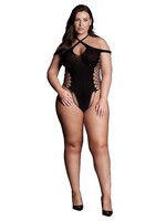 Shots Le Desir Le Desir Shade Leda XIII Body with Crossed Neckline and Off Shoulder Straps - Queen - Black