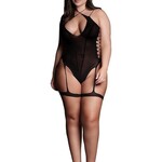 Shots Le Desir Le Desir Shade Metis XVI Body with Garter and Crossed Neckline - Queen - Black