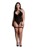 Shots Le Desir Le Desir Shade Metis XVI Body with Garter and Crossed Neckline - Queen - Black