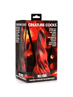 XR Brands Creature Cocks Hell Kiss Twisted Tongues Silicone Dildo - Red