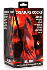 XR Brands Creature Cocks Hell Kiss Twisted Tongues Silicone Dildo - Red