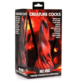 XR Brands Creature Cocks Hell Kiss Twisted Tongues Silicone Dildo - Red