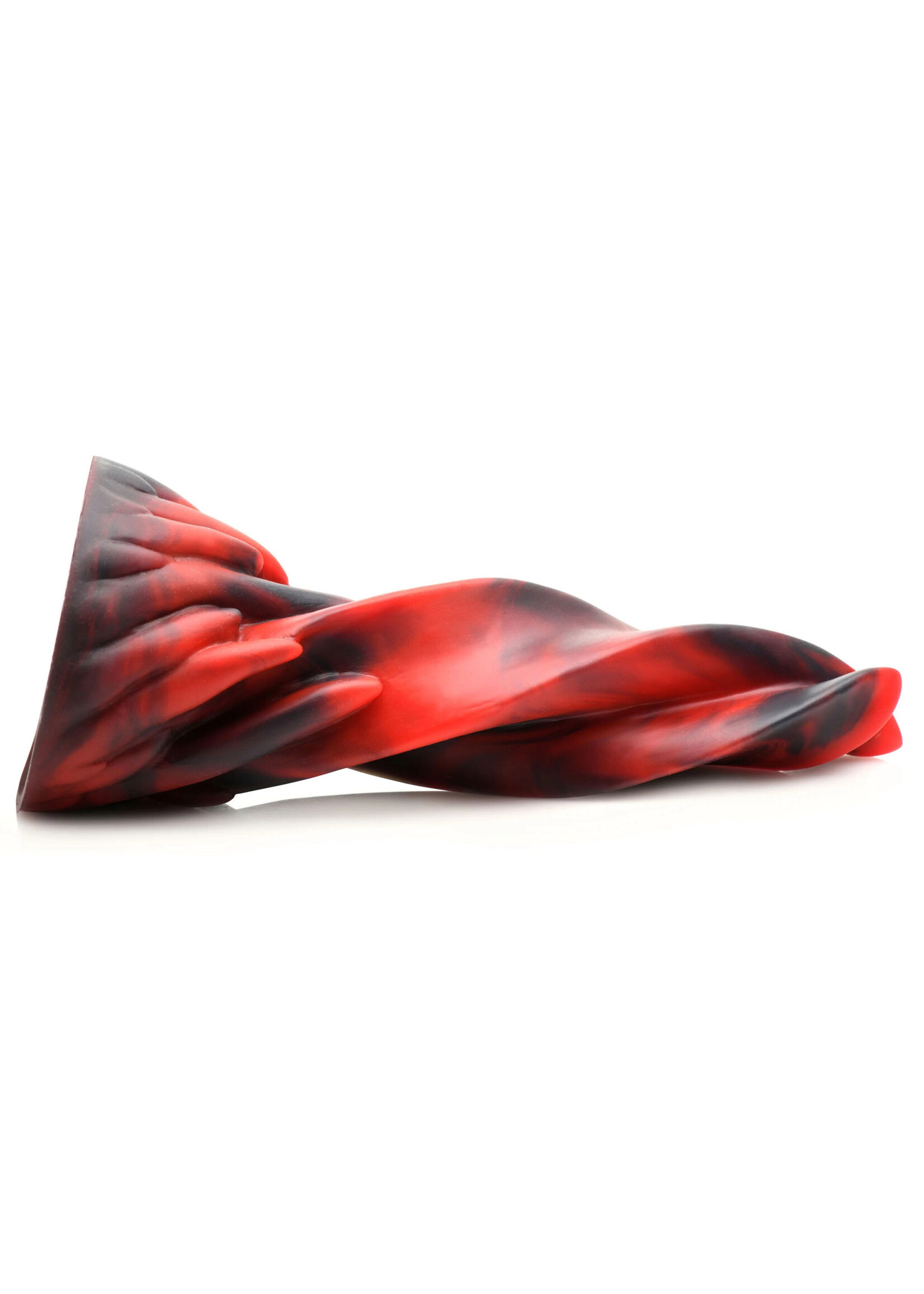 XR Brands Creature Cocks Hell Kiss Twisted Tongues Silicone Dildo - Red