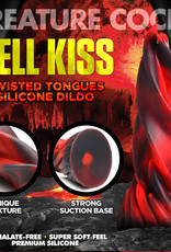 XR Brands Creature Cocks Hell Kiss Twisted Tongues Silicone Dildo - Red