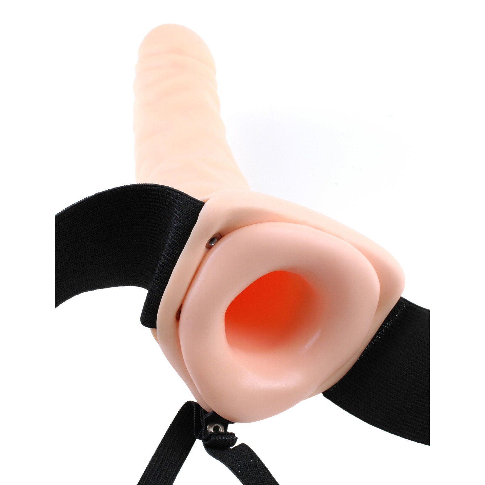 Pipedream Fetish Fantasy Series 8-Inch Vibrating Hollow Strap-on - Flesh
