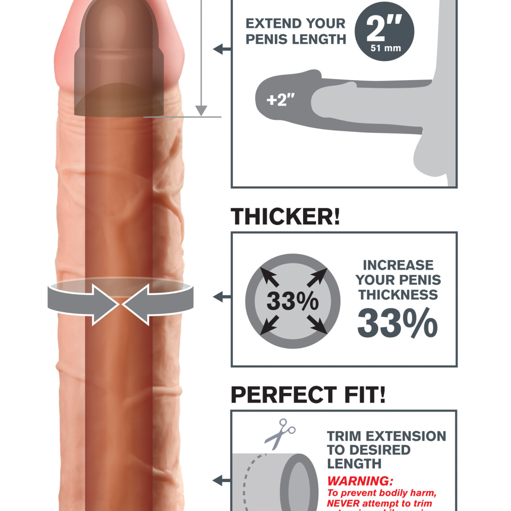 Pipedream Fantasy X-Tension Perfect 2-Inch Extension