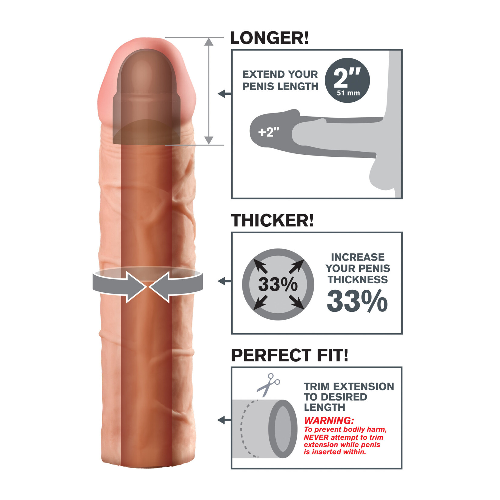 Pipedream Fantasy X-Tension Perfect 2-Inch Extension