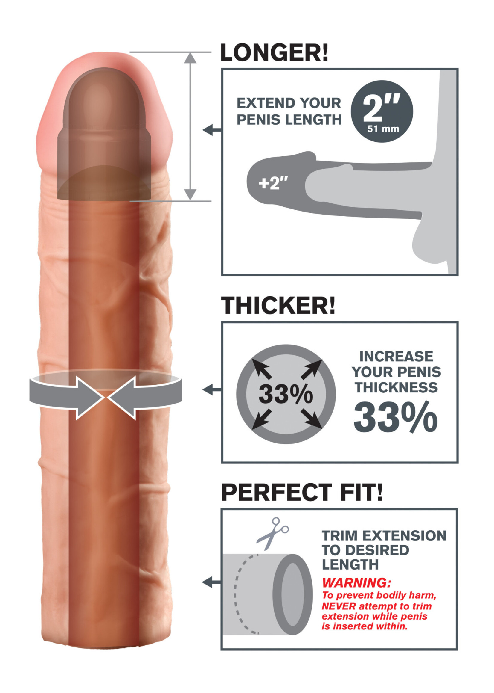 Pipedream Fantasy X-Tension Perfect 2-Inch Extension