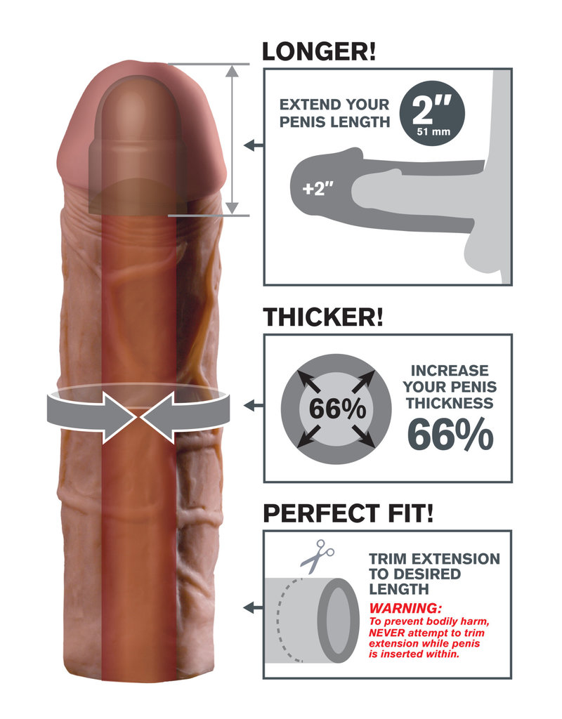 Pipedream Fantasy X-Tension Mega 2-Inch Extension - Brown