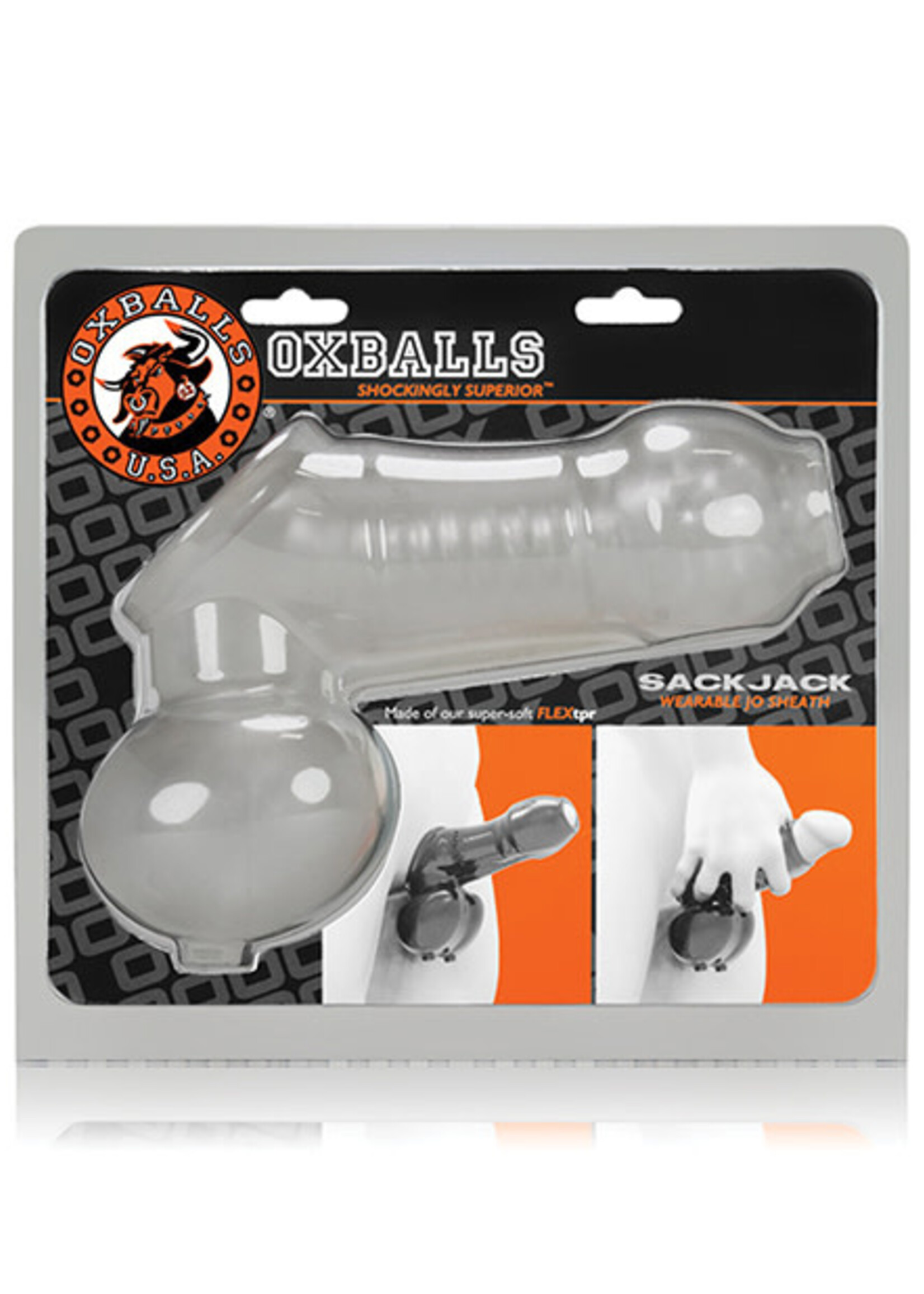 Oxballs Sack Jack Wearable Jo Sheath - Clear Frost