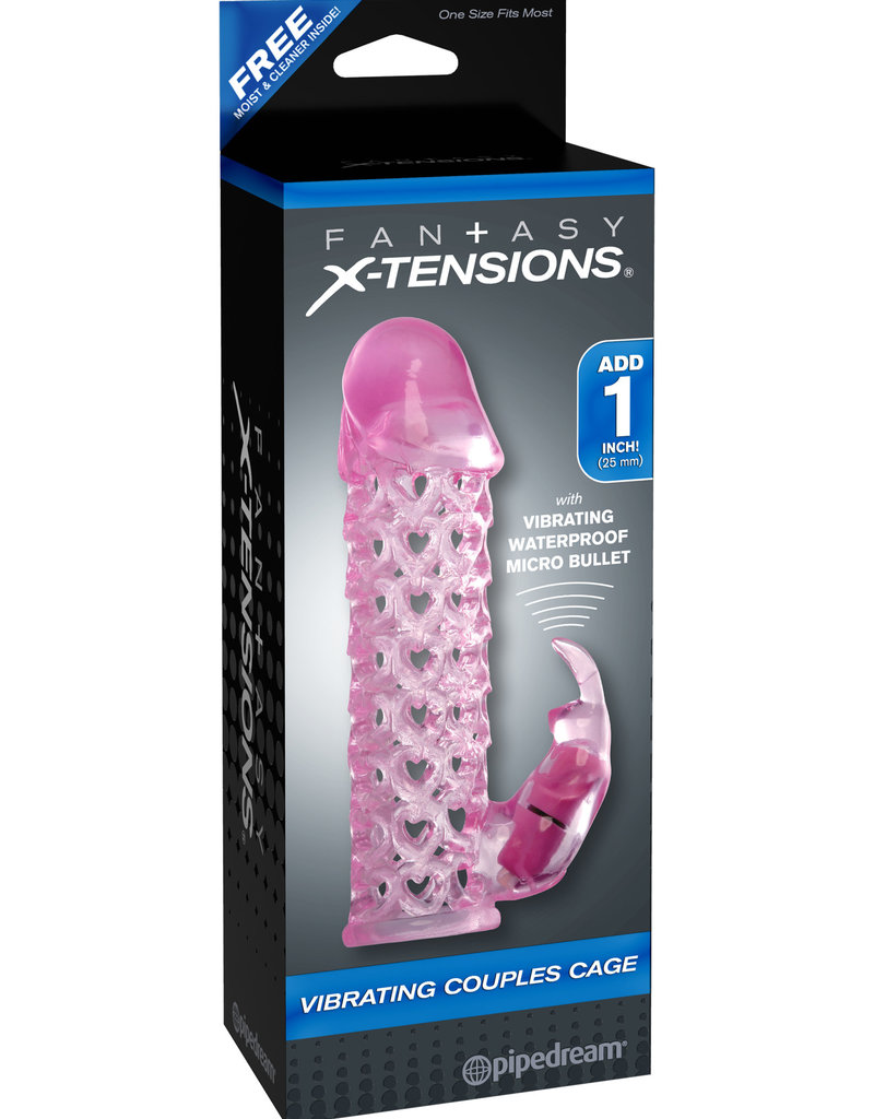 Pipedream Fantasy X-Tensions Vibrating Couples Cage - Pink