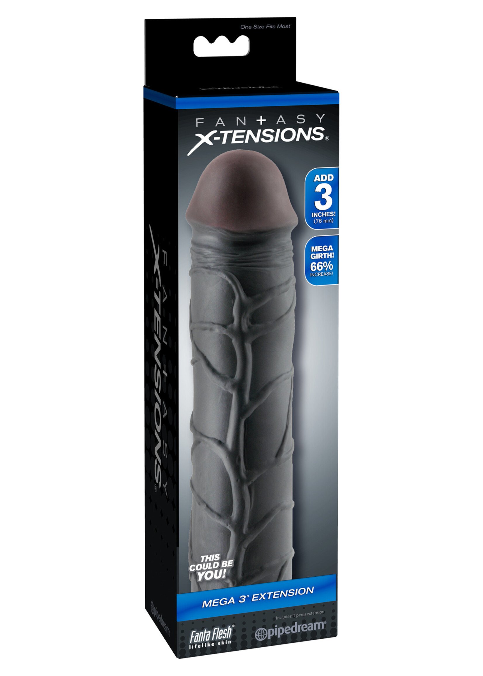Pipedream Fantasy X-Tension Mega 3-Inch Extension - Black