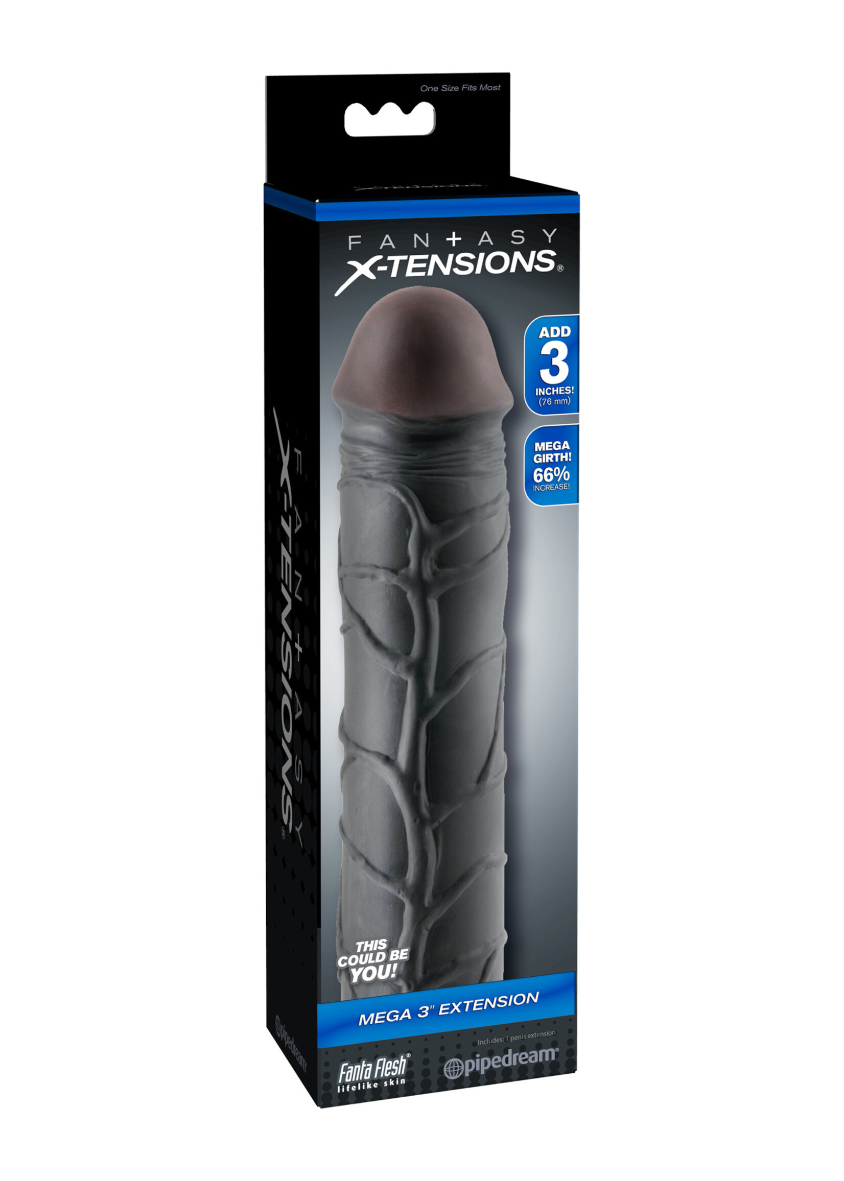 Pipedream Fantasy X-Tension Mega 3-Inch Extension - Black