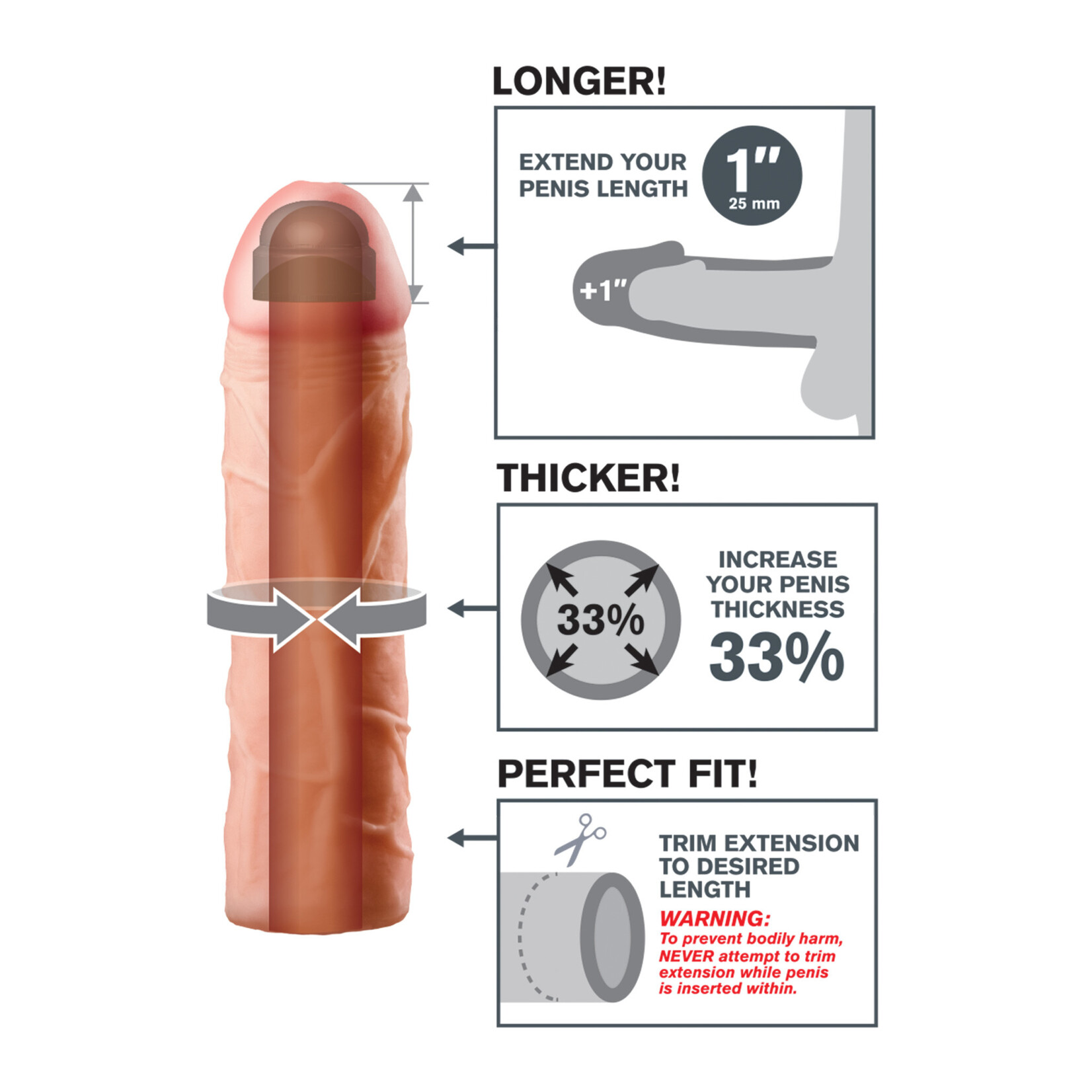 Pipedream Fantasy X-Tension Perfect 1-Inch Extension
