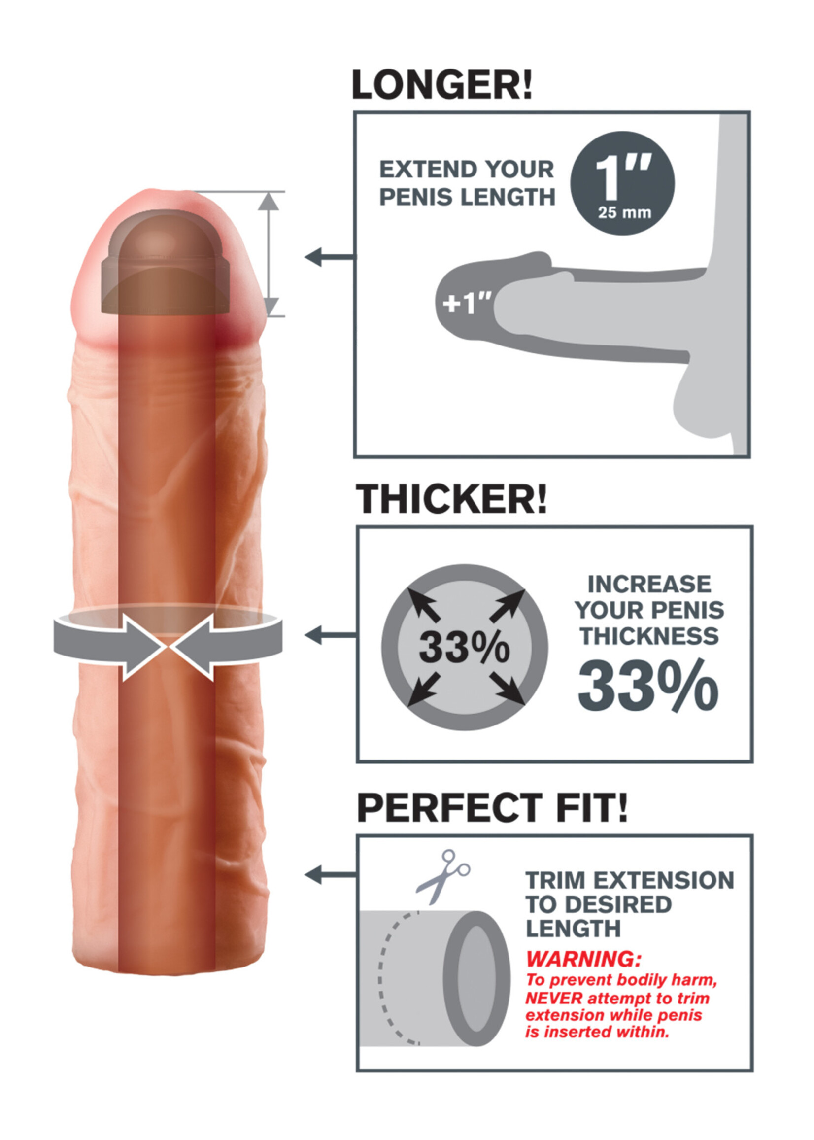 Pipedream Fantasy X-Tension Perfect 1-Inch Extension