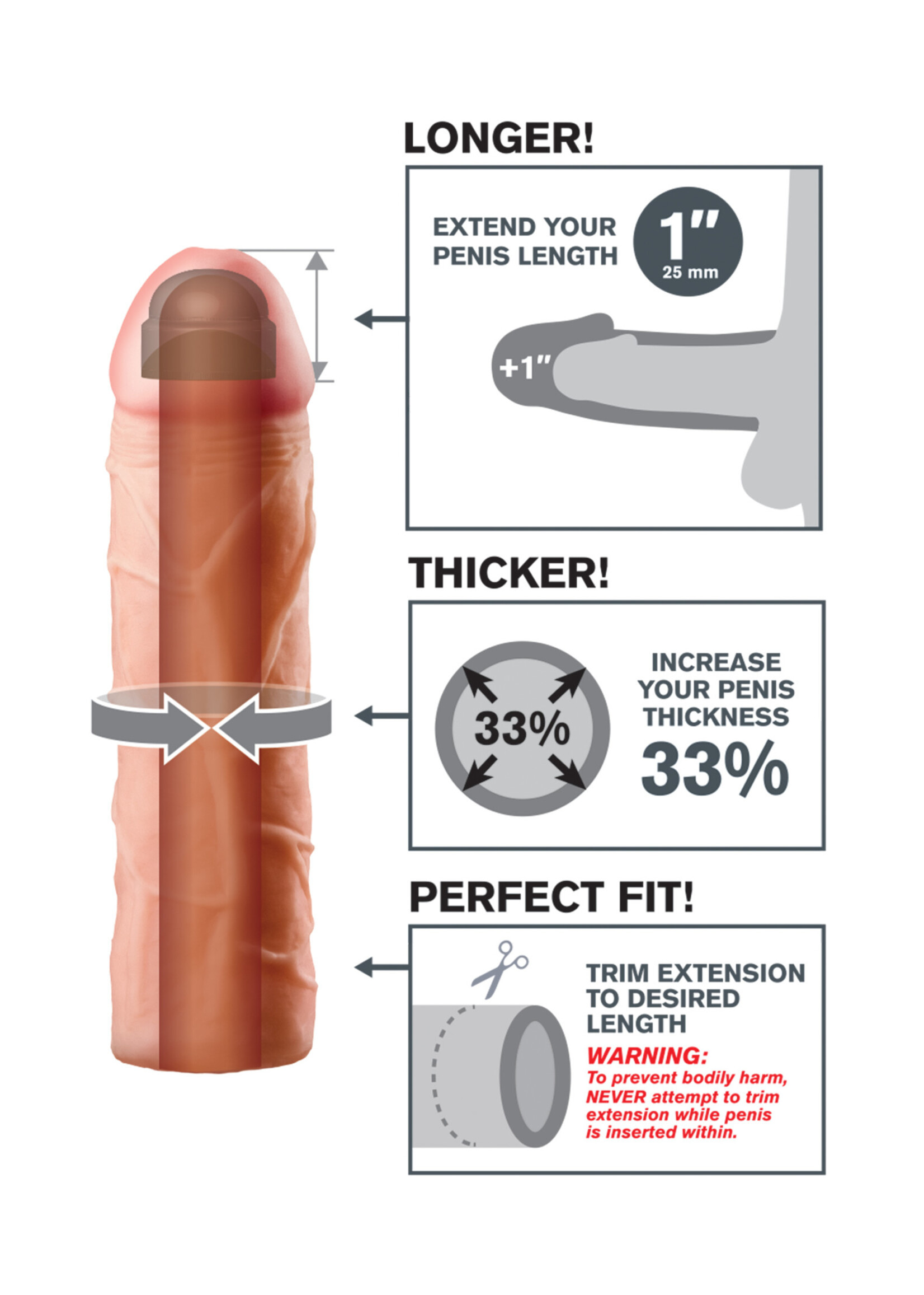 Pipedream Fantasy X-Tension Perfect 1-Inch Extension