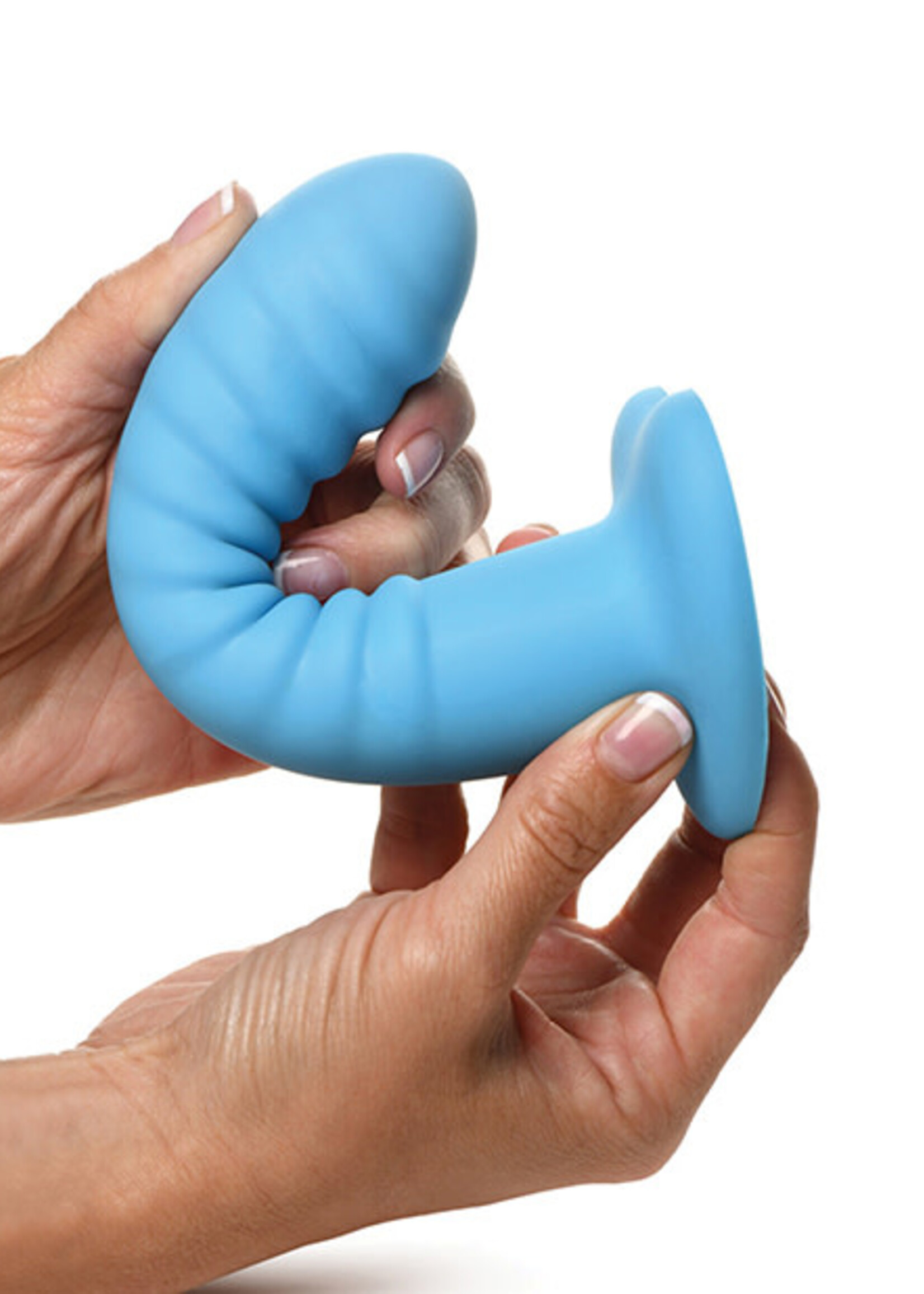 Curve Toys Curve Toys Simply Sweet 7" Ribbed Silicone Dildo - Blue