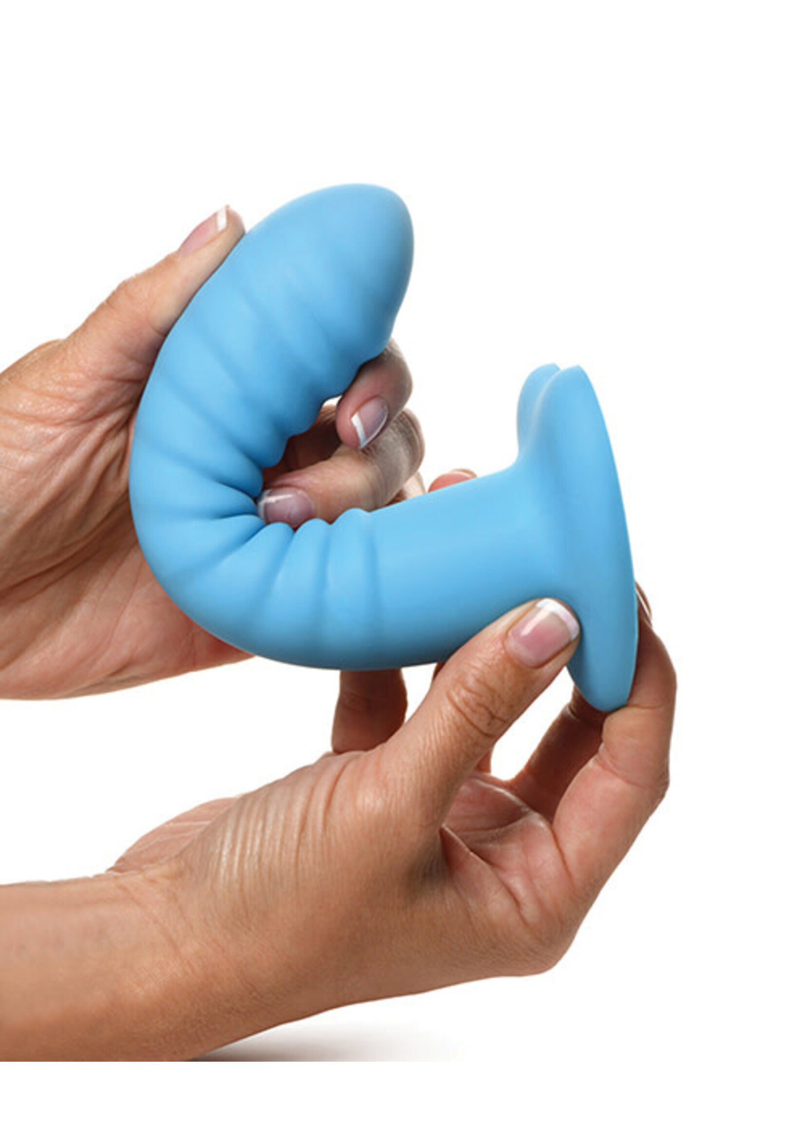 Curve Toys Curve Toys Simply Sweet 7" Ribbed Silicone Dildo - Blue