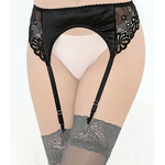 Escante Satin & Lace Garterbelt - Black