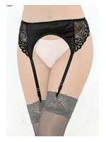 Escante Satin & Lace Garterbelt - Black