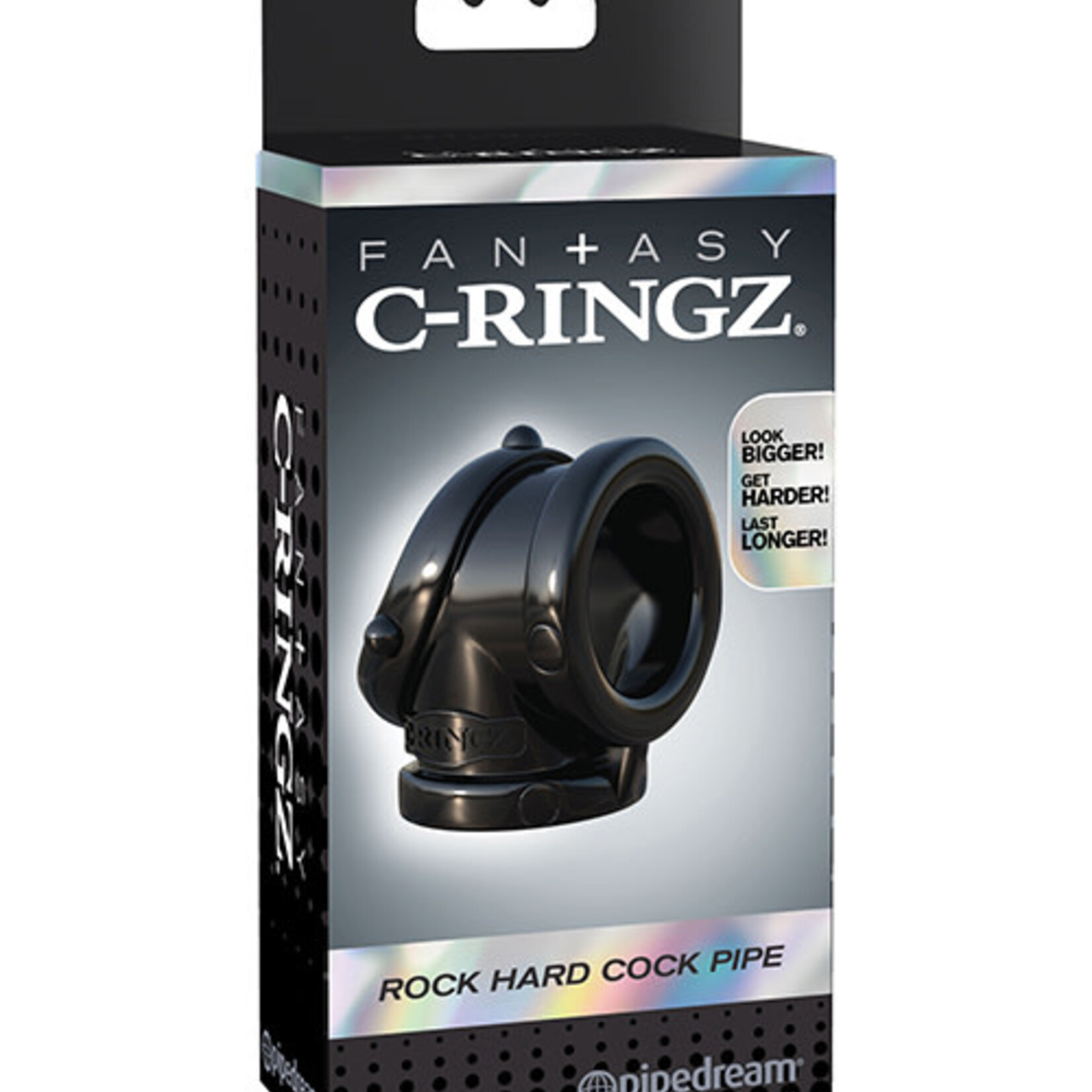 Pipedream Fantasy C-Ringz Rock Hard Cock Pipe - Black