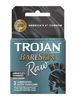 Trojan Condoms Trojan Bareskin Raw Lubricated Latex Condoms 3-Pack