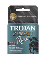 Trojan Condoms Trojan Bareskin Raw Lubricated Latex Condoms 3-Pack