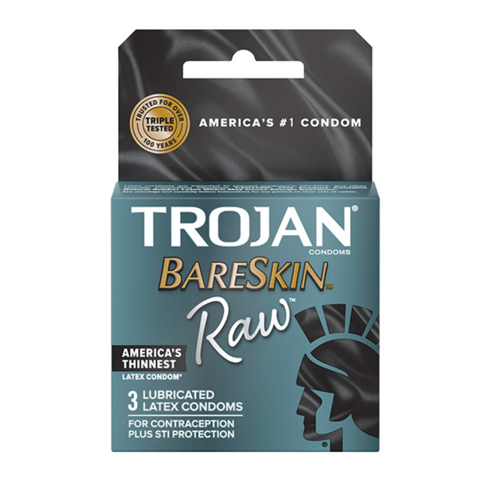Trojan Condoms Trojan Bareskin Raw Lubricated Latex Condoms 3-Pack