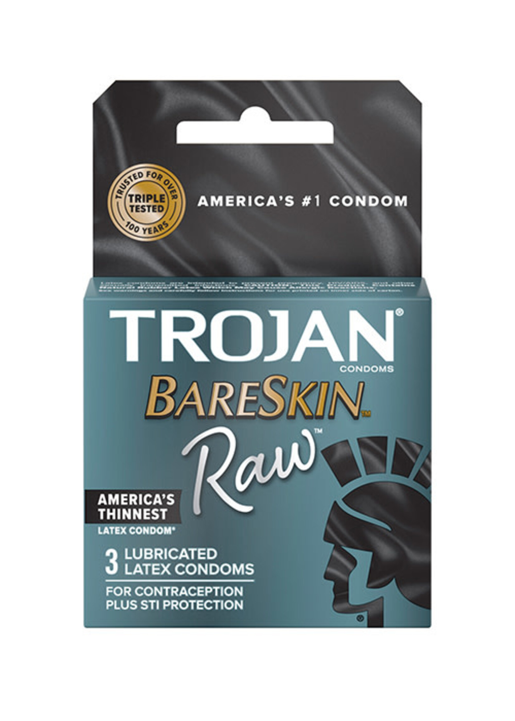 Trojan Condoms Trojan Bareskin Raw Lubricated Latex Condoms 3-Pack