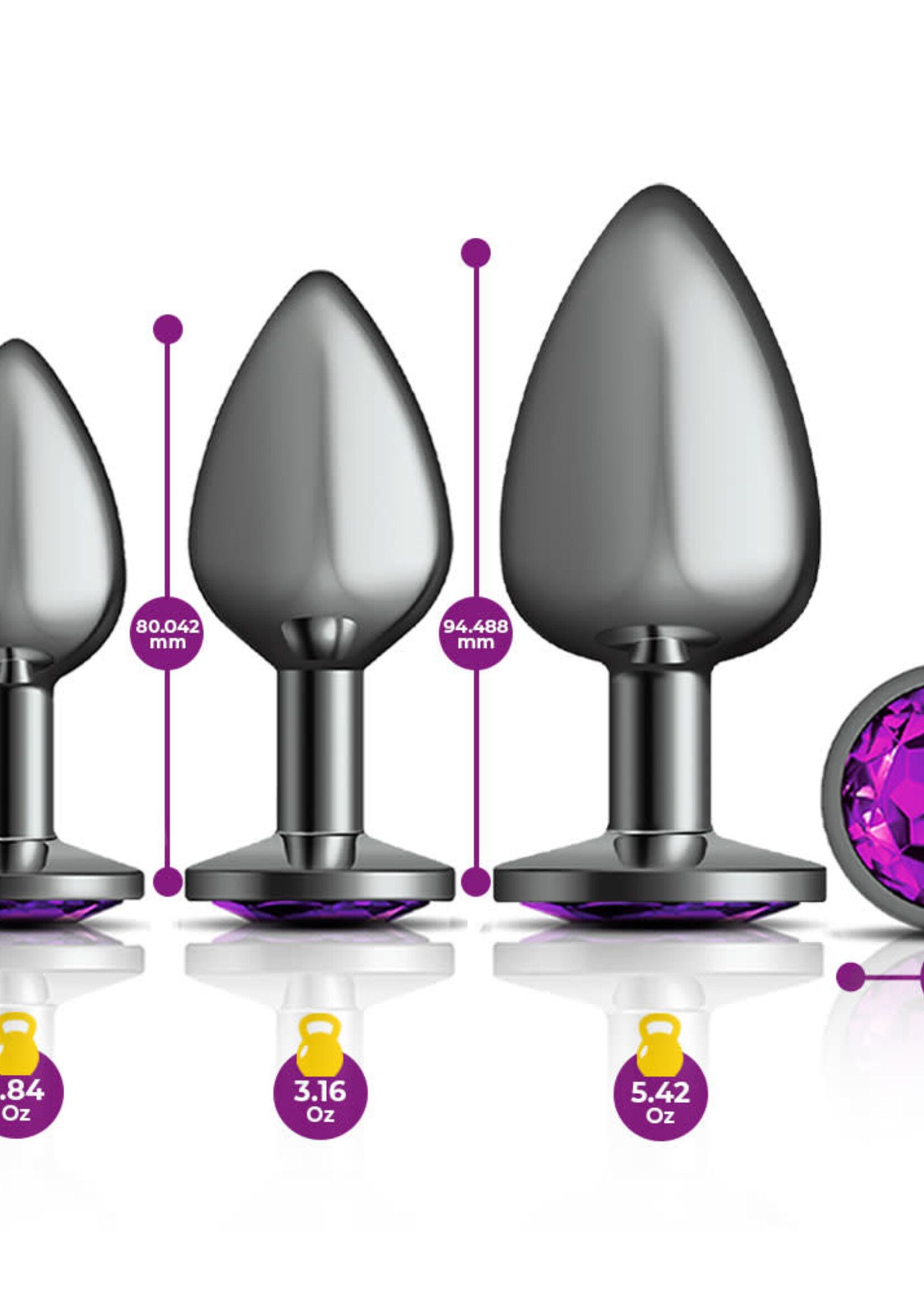 Viben Cheeky Charms  Metal Butt Plug Anal Trainer Kit