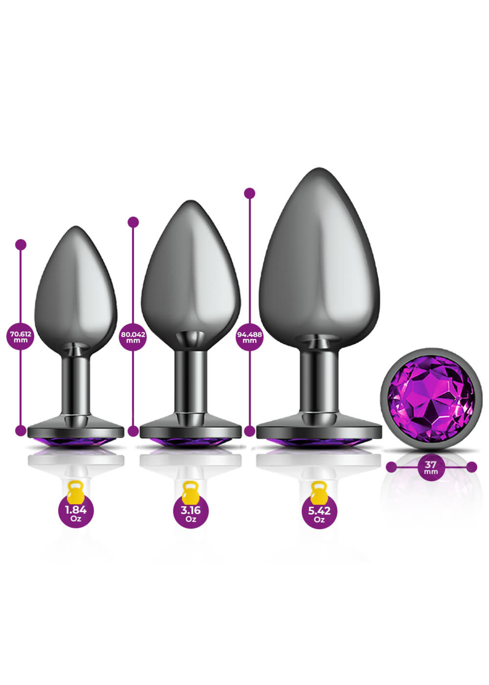 Viben Cheeky Charms  Metal Butt Plug Anal Trainer Kit