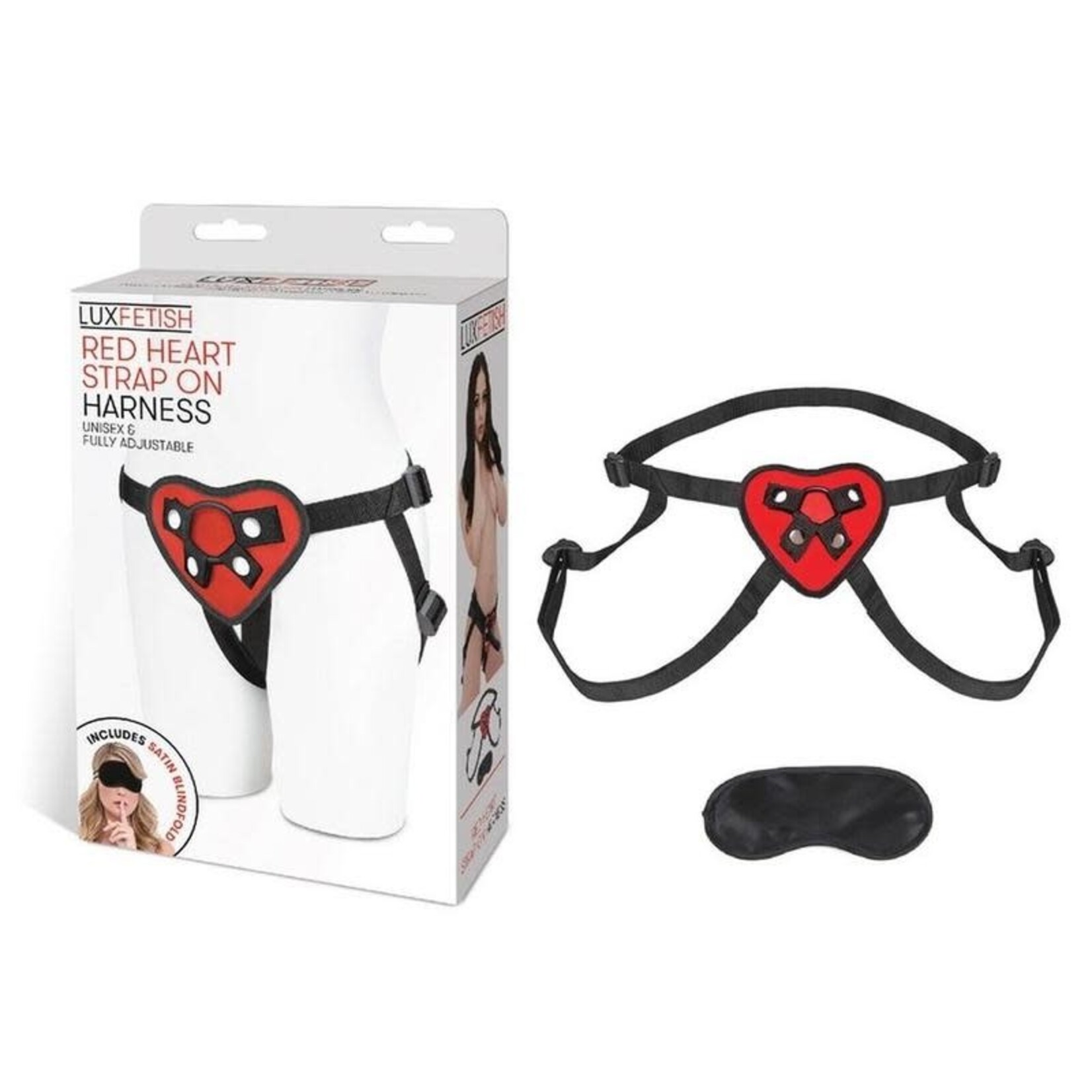 Lux Fetish Red Heart Strap-on Harness