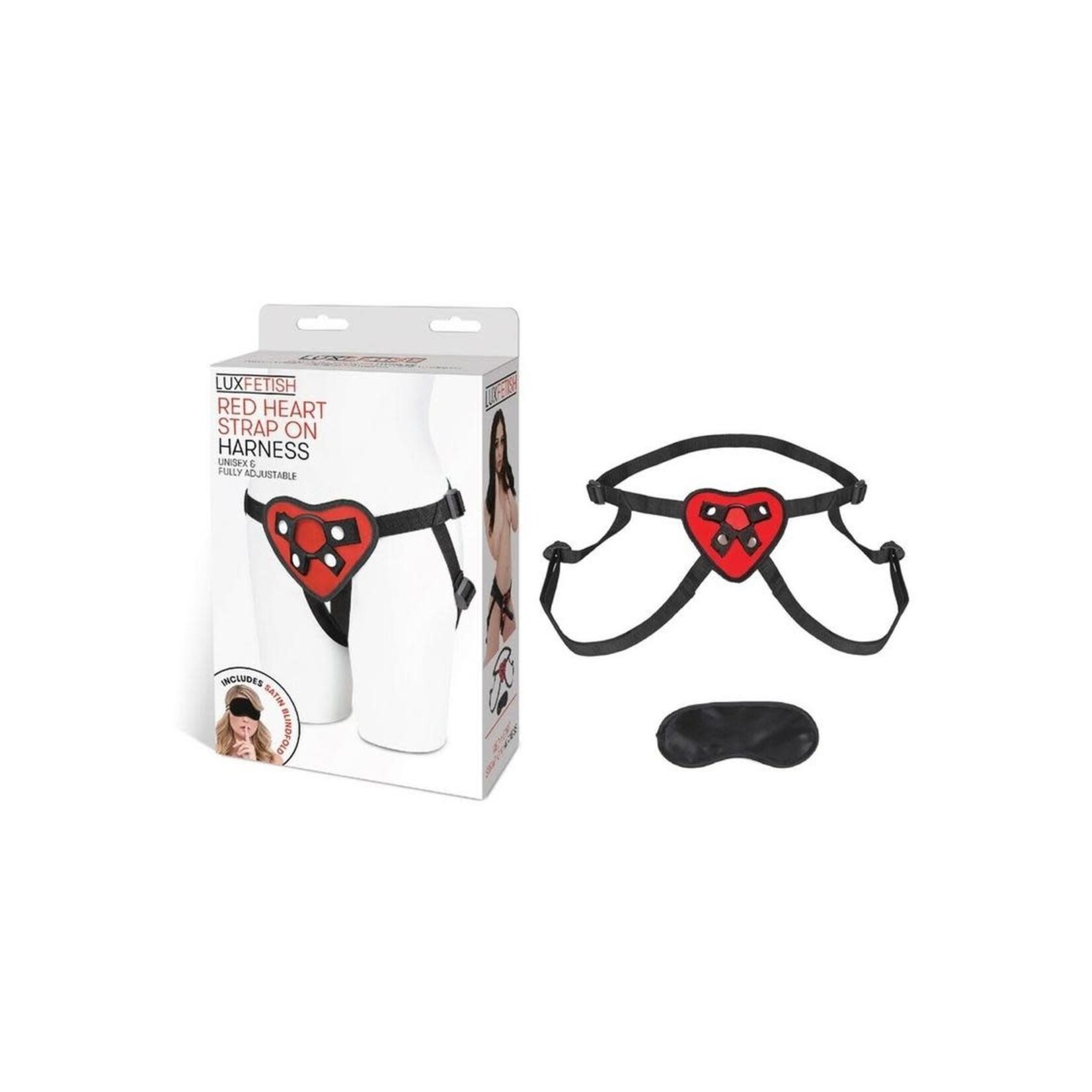 Lux Fetish Red Heart Strap-on Harness