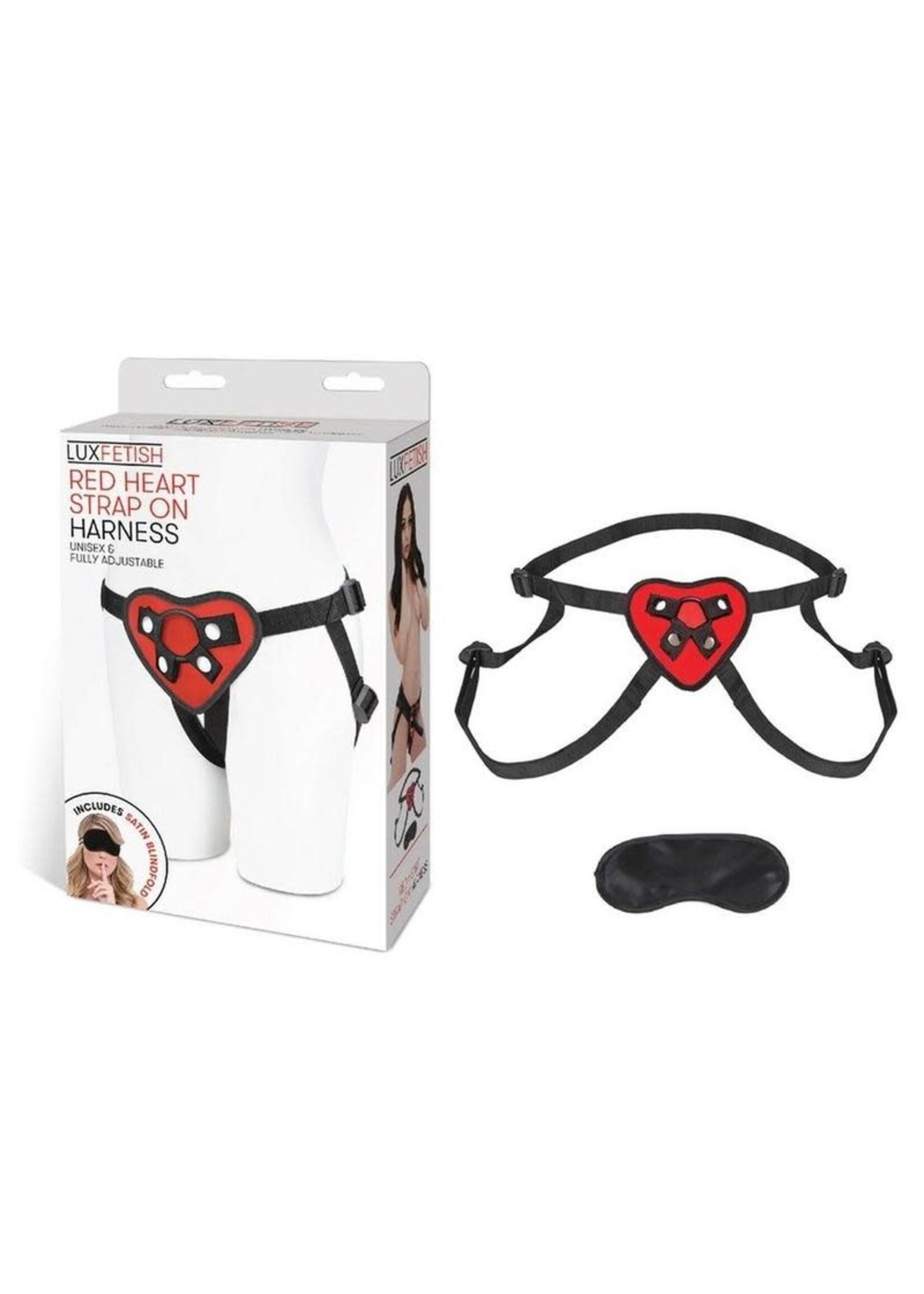 Lux Fetish Red Heart Strap-on Harness