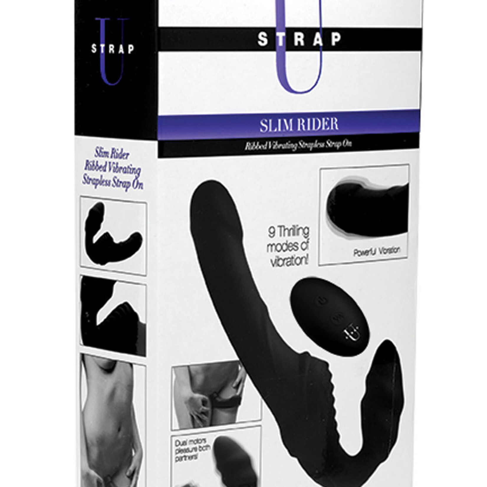 XR Brands Strap U Pro Rider 9x Vibrating Silicone Strapless Strap on With Remote Control