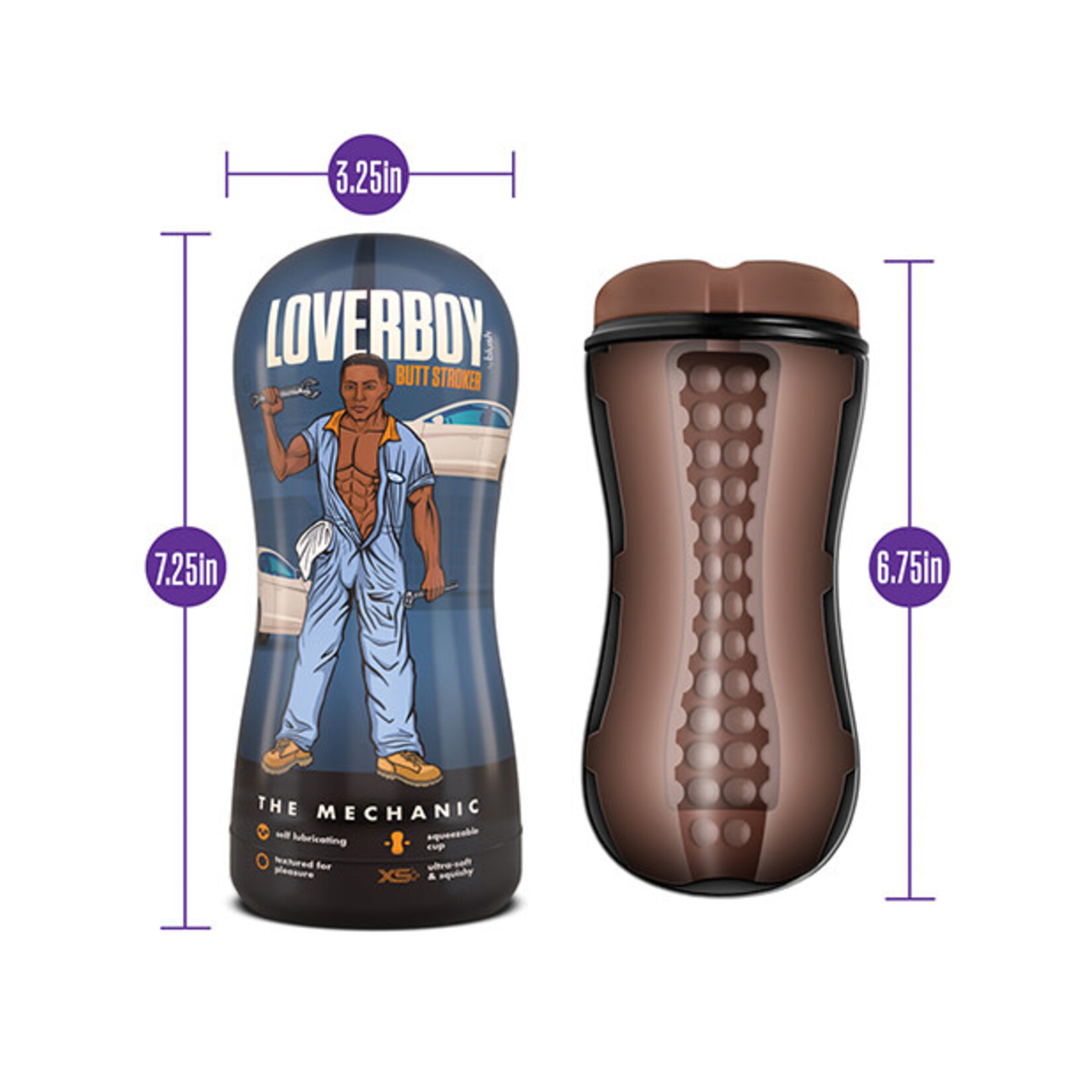 Blush Novelties Loverboy - the Mechanic - Self Lubricating Stroker - Brown
