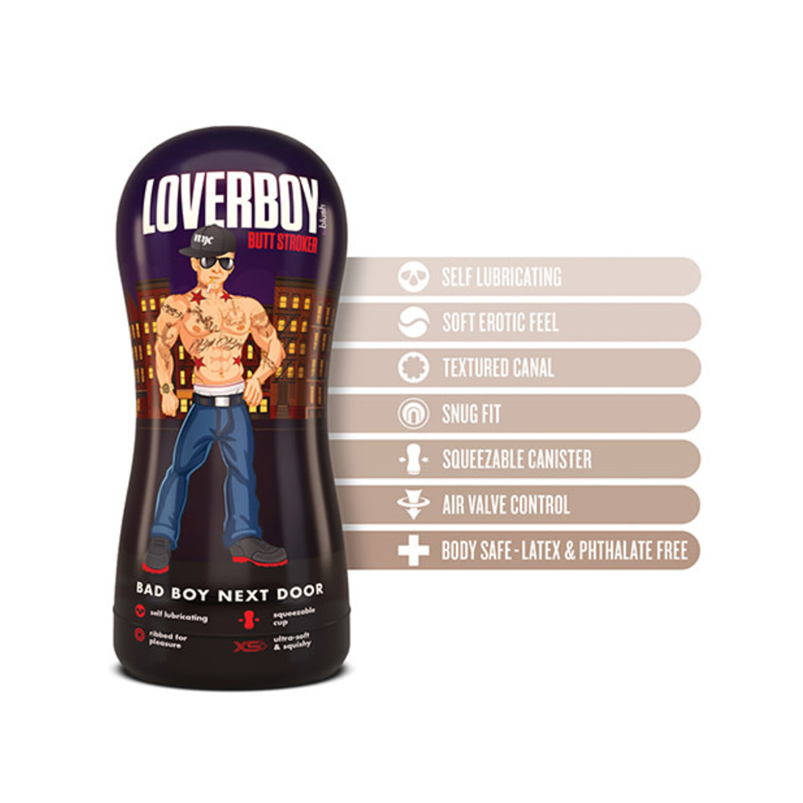 Blush Novelties Loverboy - Bad Boy Next Door - Self Lubricating Stroker - Beige