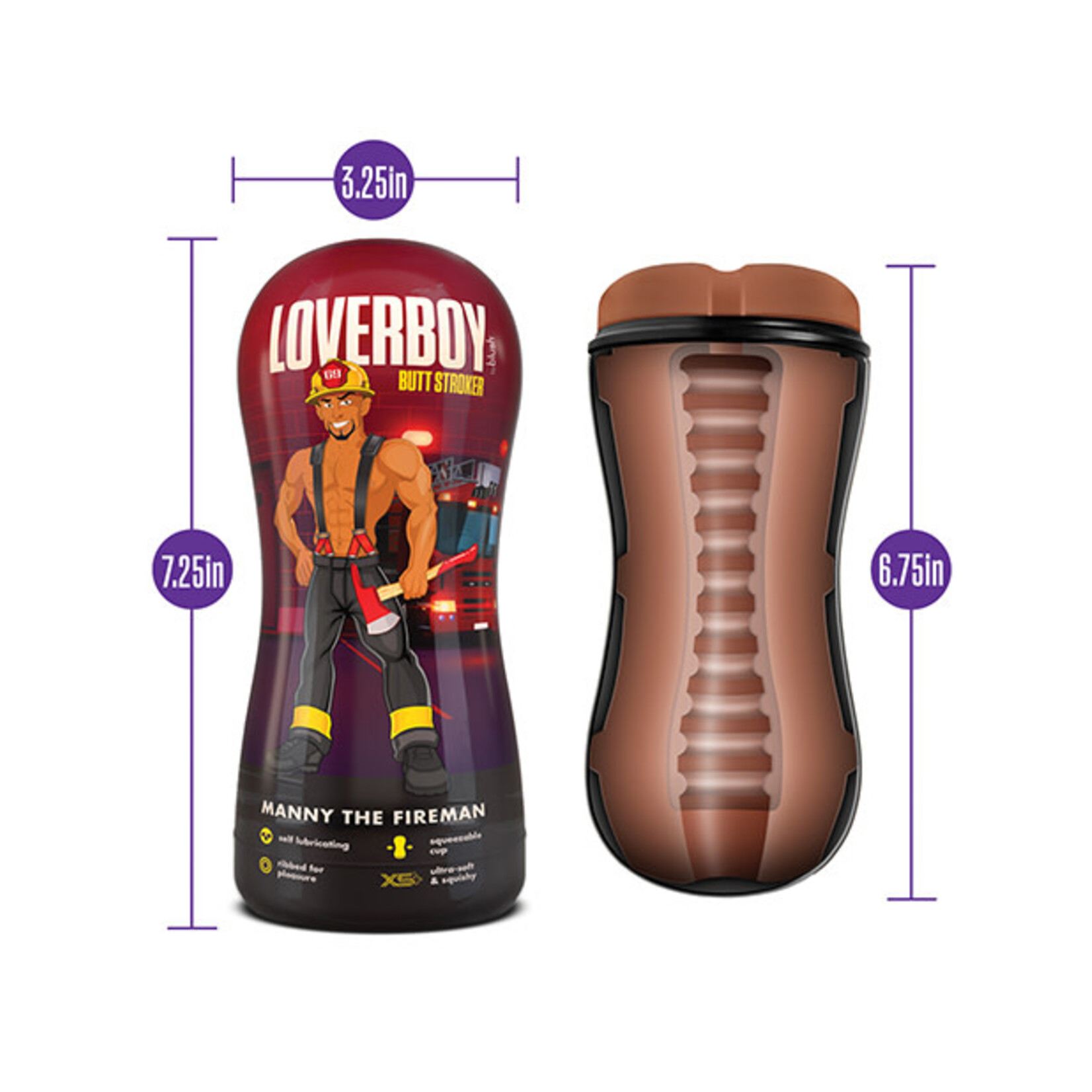 Blush Novelties Loverboy - Manny the Fireman - Self Lubricating Stroker - Tan