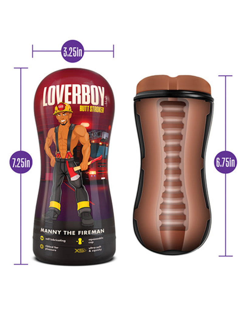 Blush Novelties Loverboy - Manny the Fireman - Self Lubricating Stroker - Tan