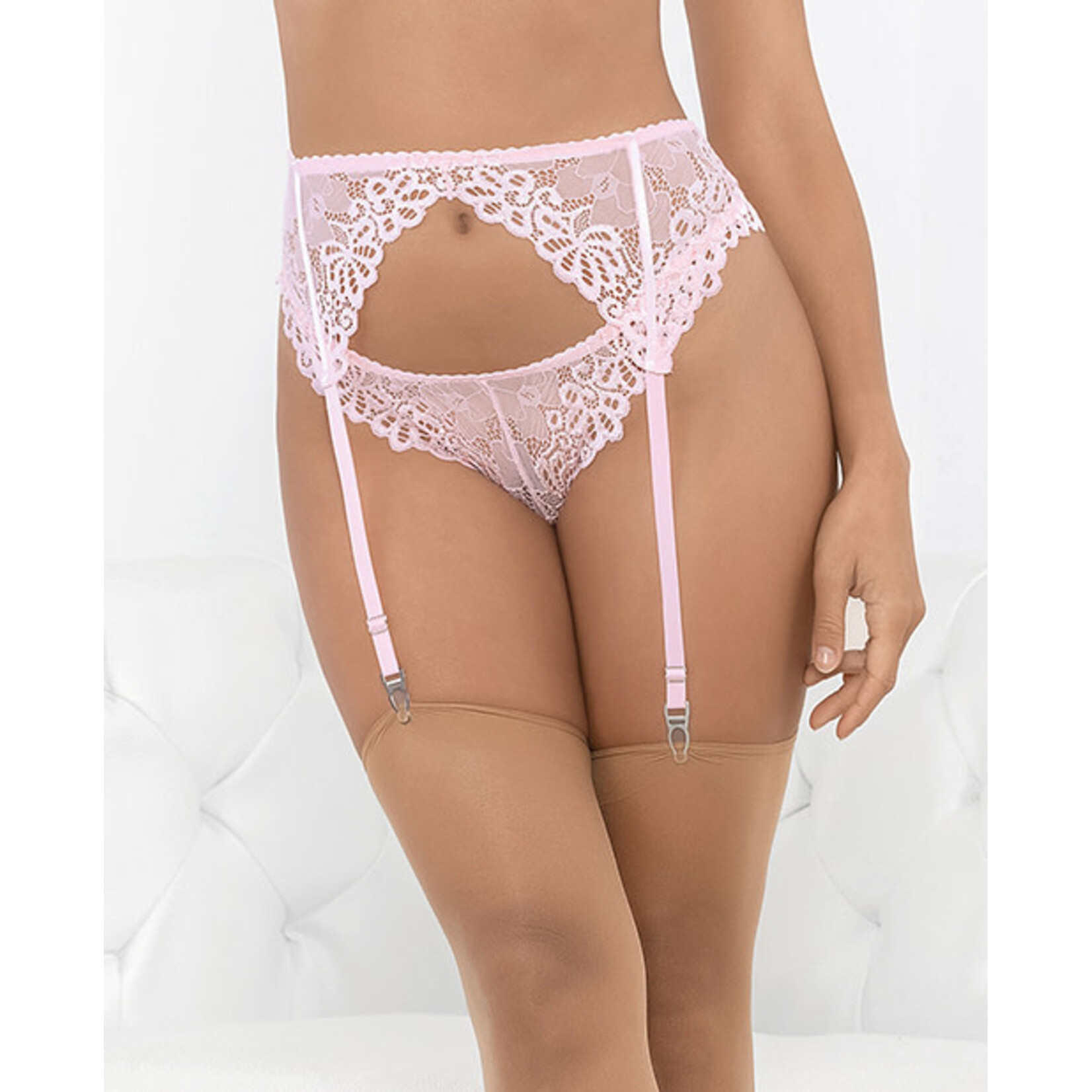 Escante Lace Romance Garterbelt - Pink