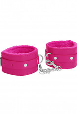 Shots Ouch! Ouch! Plush Leather Hand Cuffs