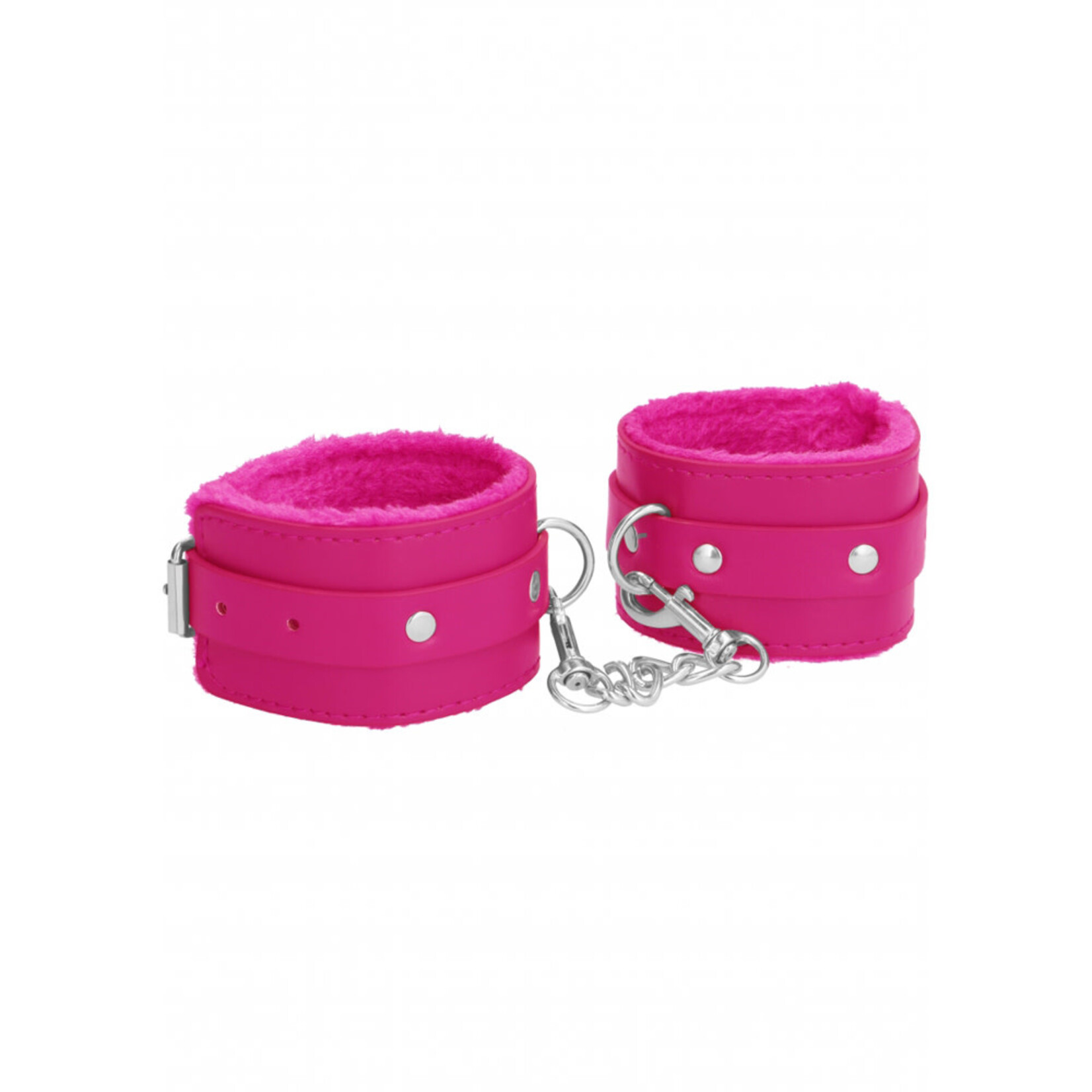 Shots Ouch! Ouch! Plush Leather Hand Cuffs