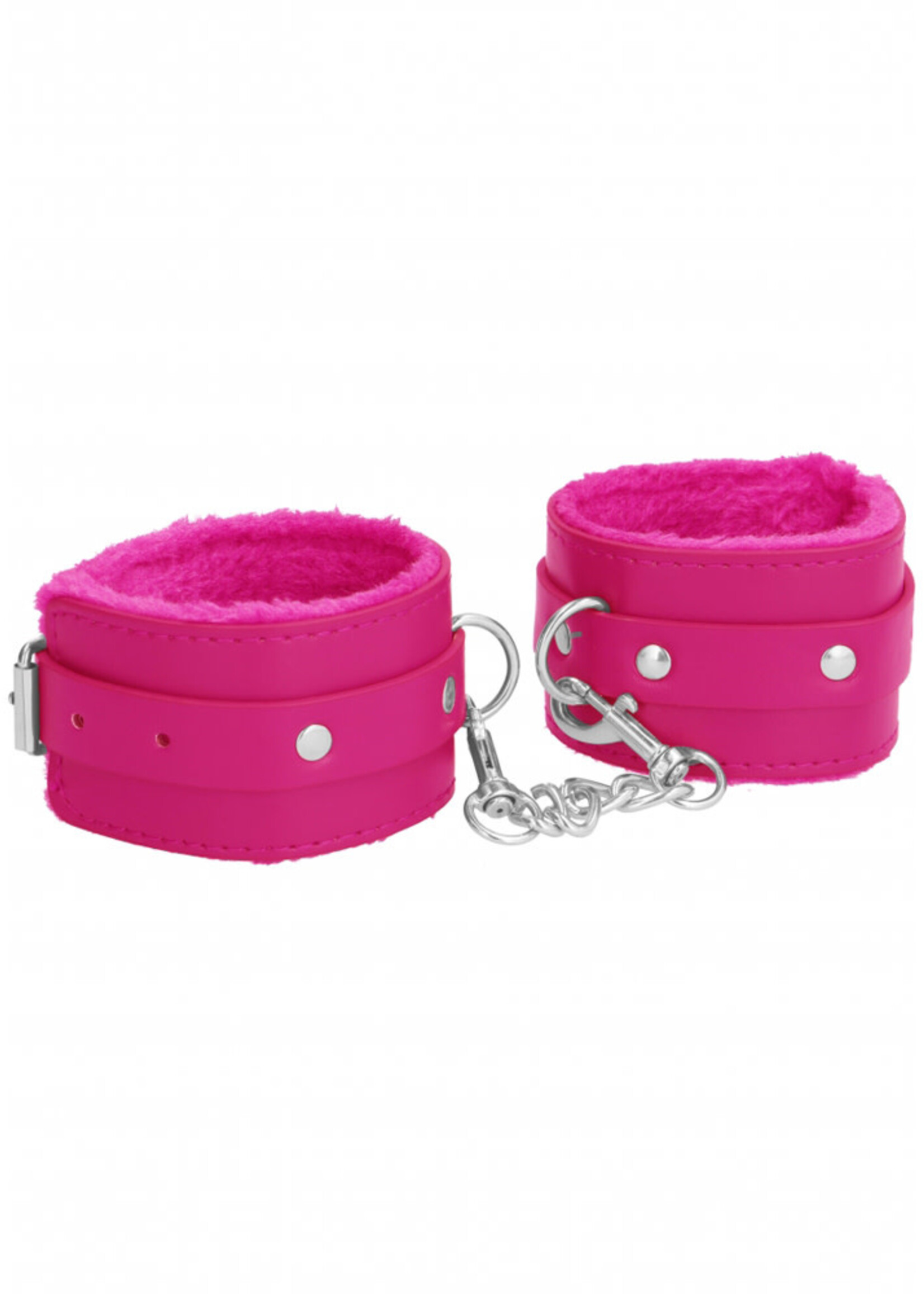 Shots Ouch! Ouch! Plush Leather Hand Cuffs