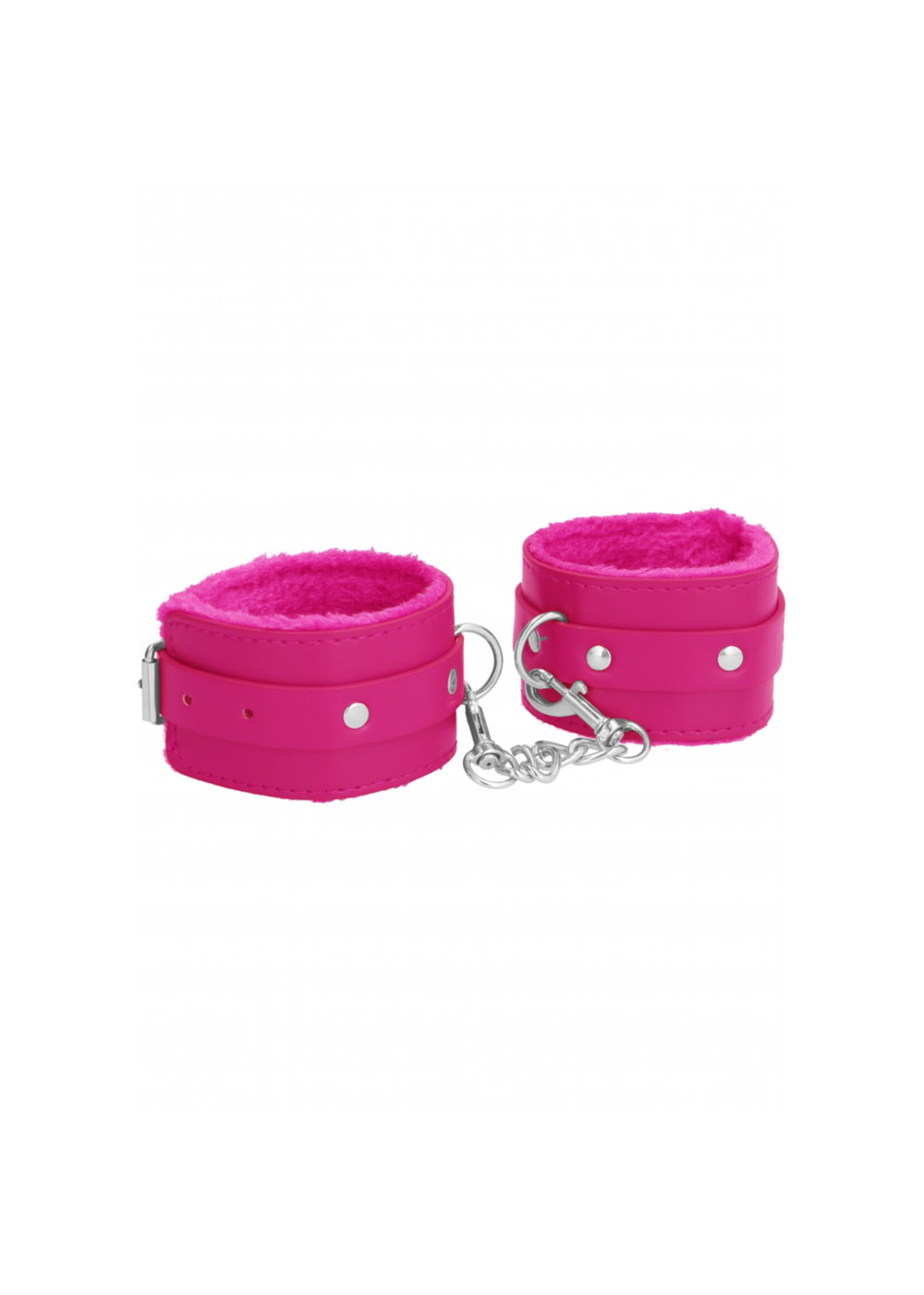 Shots Ouch! Ouch! Plush Leather Hand Cuffs
